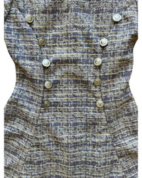 Flowers By Zoe - Girl's Tweed V Neck Button Dress