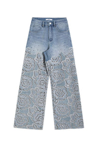 Bayeas Retro Wide Leg Jeans in light blue - women's jeans - view 5