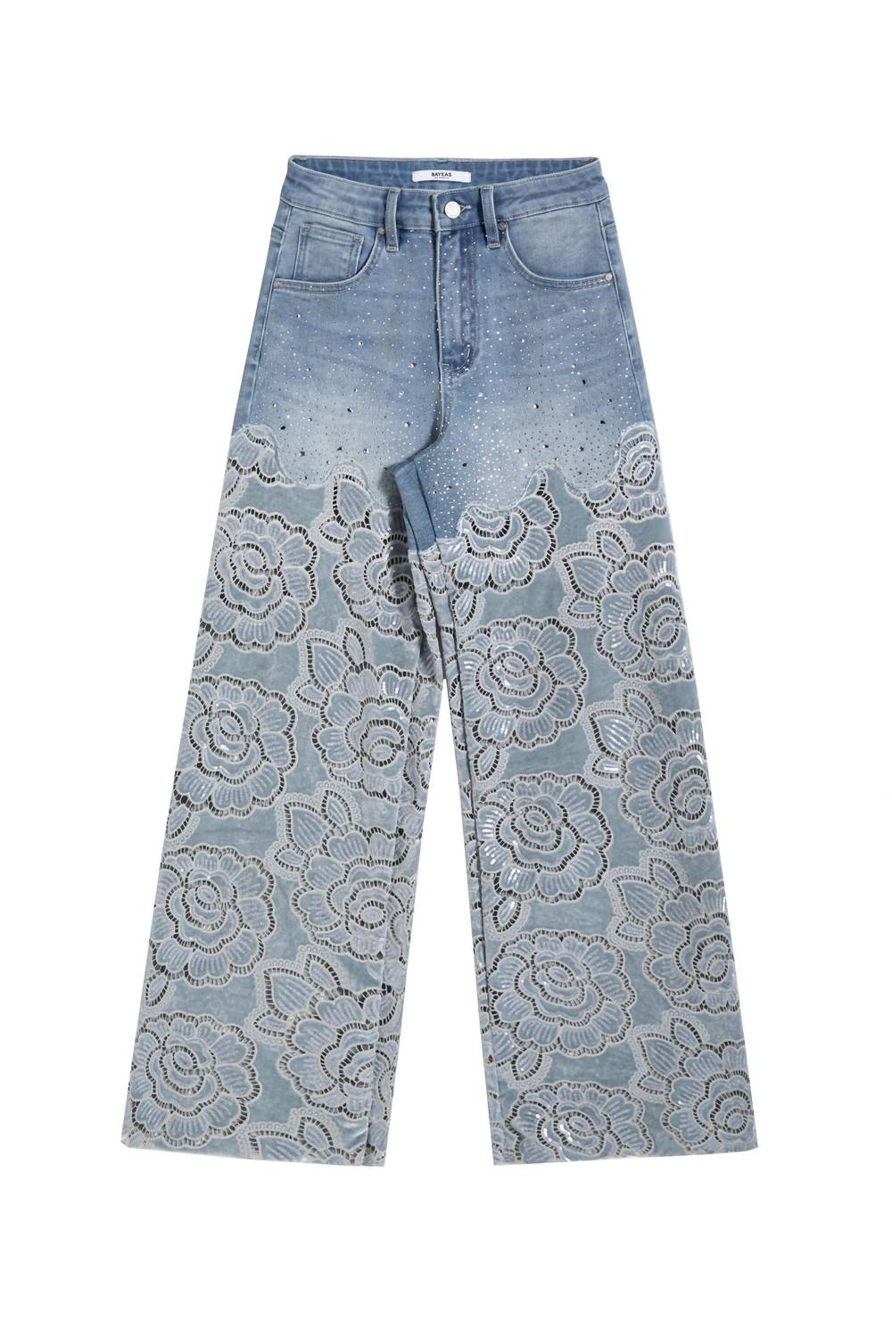 Bayeas Retro Wide Leg Jeans in light blue - women's jeans - view 5