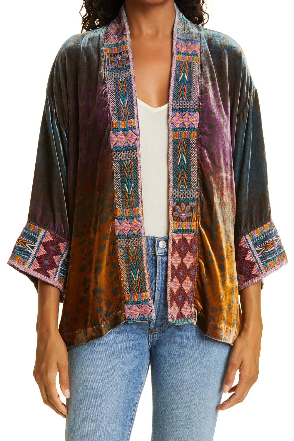 Johnny Was - Women's Velvet Cropped Kimono