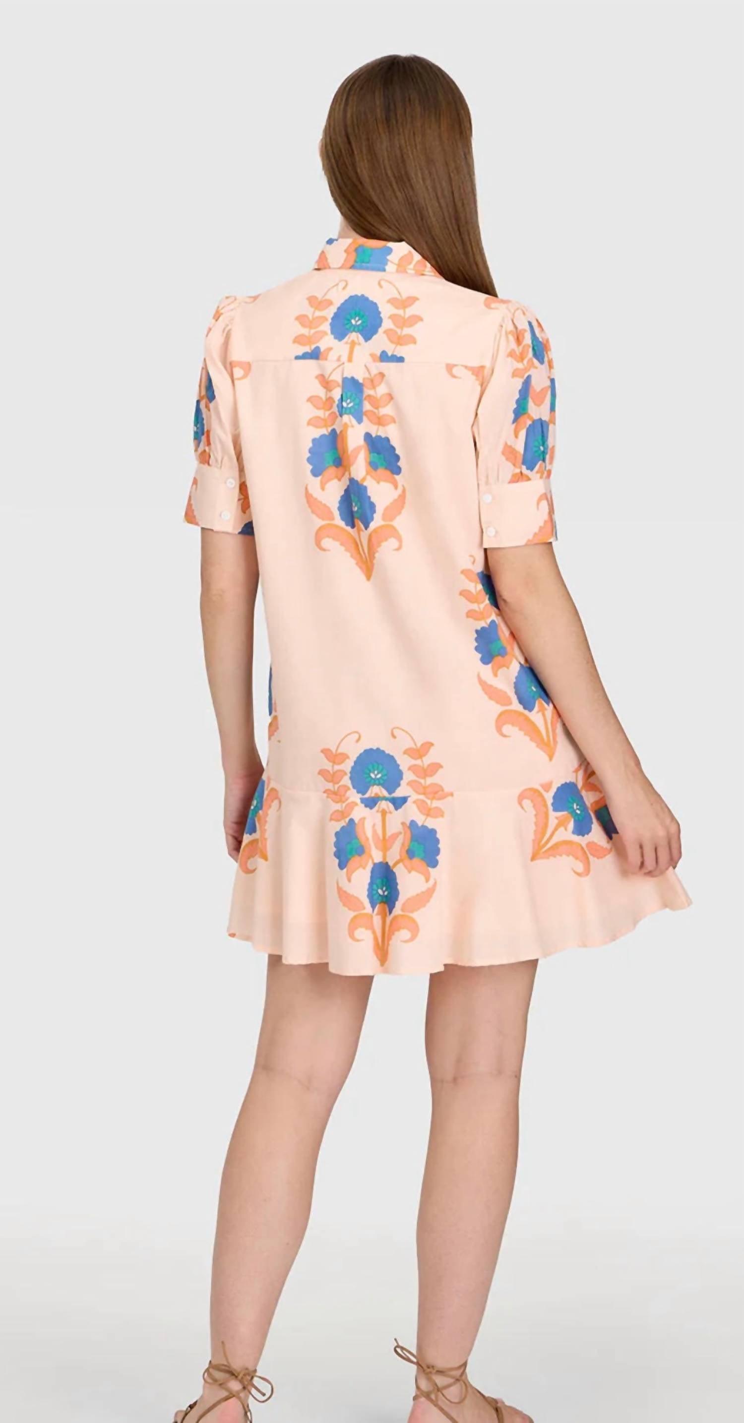 Livro Liv Mini Dress in pink sands - women's dress - detail view