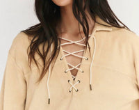 The Great. - Micro Terry Lace Up Tunic