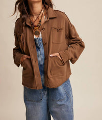 Listicle - Washed Knit Utility Shacket