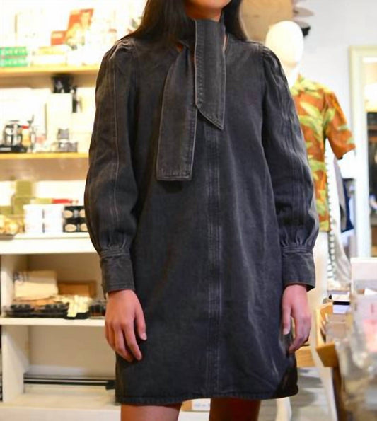 Frnch - Denim Tie Neck Dress