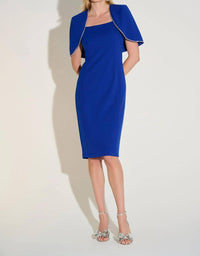 Joseph Ribkoff - Embellished Cape Sleeve Sheath Dress
