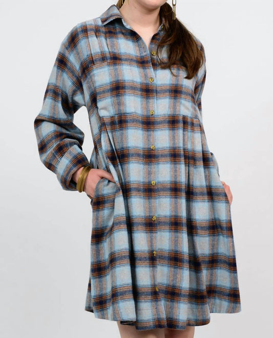 Uncle Frank - Tucked And Plaid Shirt Dress