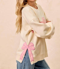 Bibi - Merry Bow Fleece Sweatshirt