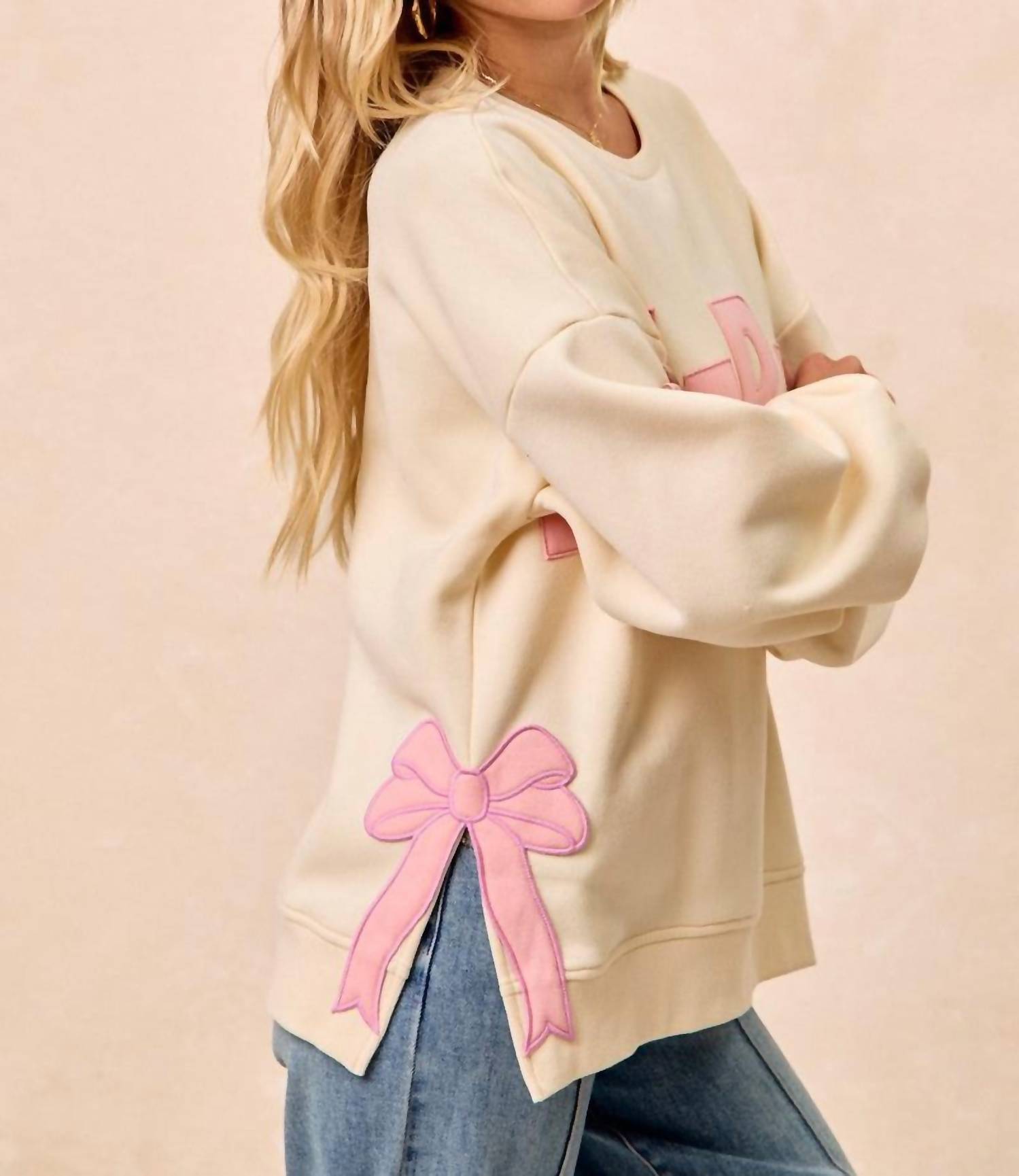 Bibi - Merry Bow Fleece Sweatshirt