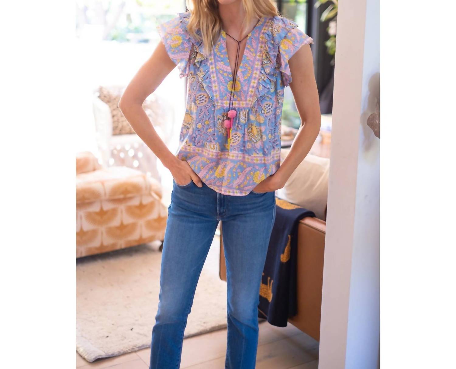 Bell By Alicia Bell - Kiara Ruffle Sleeves Top