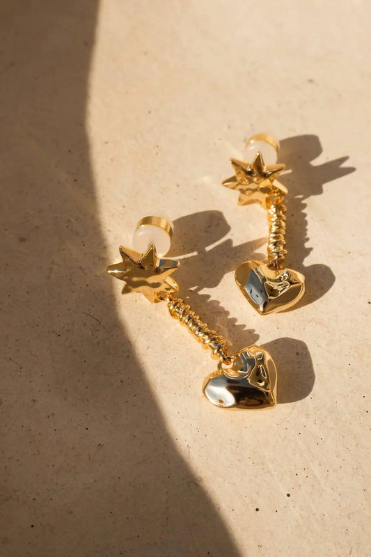 Luv Aj - WOMEN'S MOLTEN HEART DROP STUDS