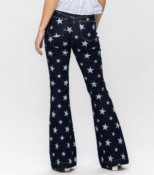 Judy Blue - High Waist All Over Star Print Flare Jeans