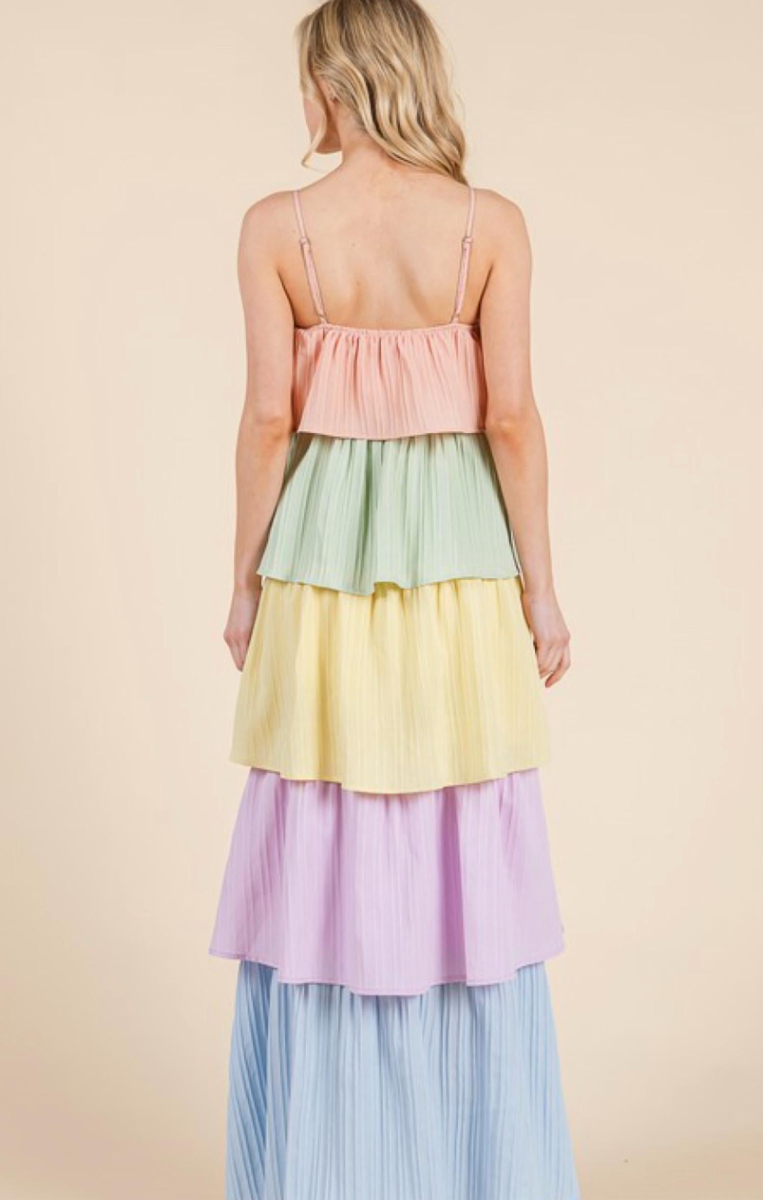GEEGEE Easter Maxi Dress in multicolor - women's dress - detail view