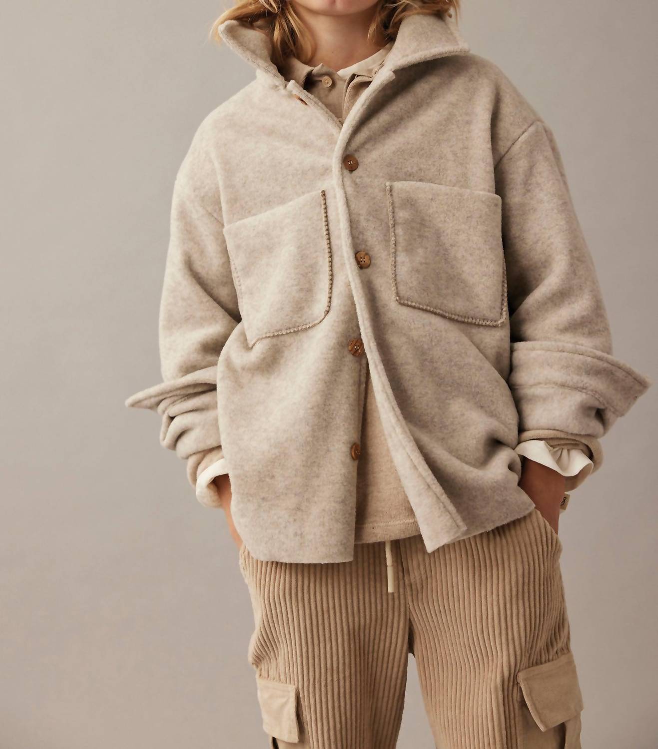Cozmo - Kid's Soft Melange Bamboo Shirt Jacket
