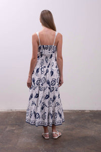 Moon River - Sailor Square Neck Midi Dress