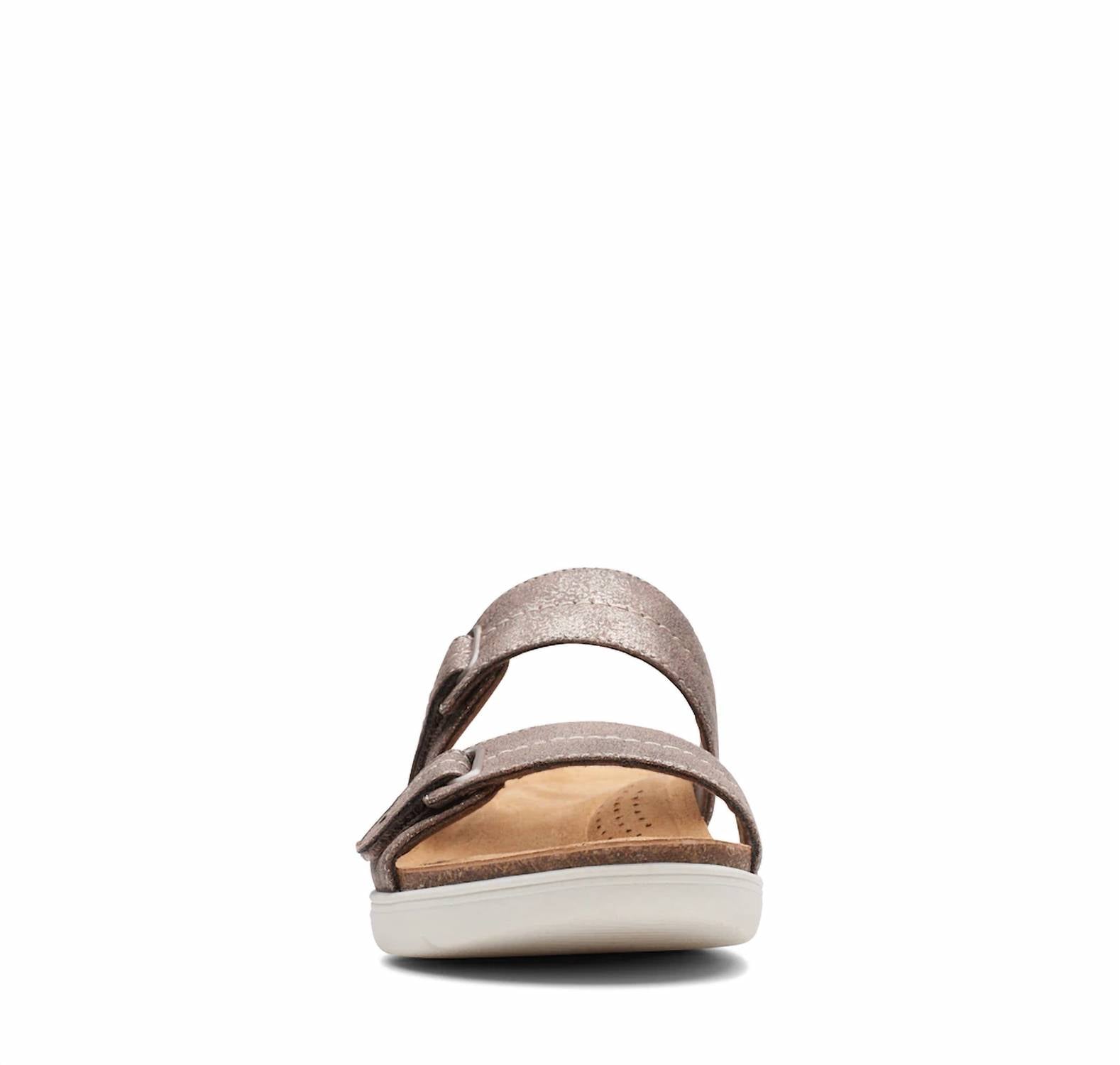 Clarks Women's April Dusk Slide Sandal in bronze metallic textile - women's sandal - view 4