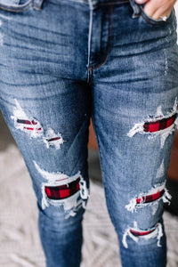Judy Blue - I'll Check You Out Plaid Jeans