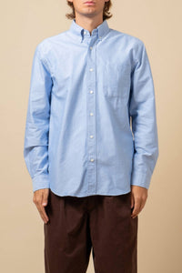 C.O.F. Studio Button Down American Oxford Shirt in light blue - men's long sleeve top