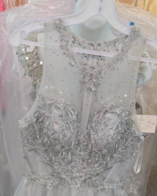 Karishma Creations - Women's Beaded Floral Bodice Tiered Ruffle Mini Dress