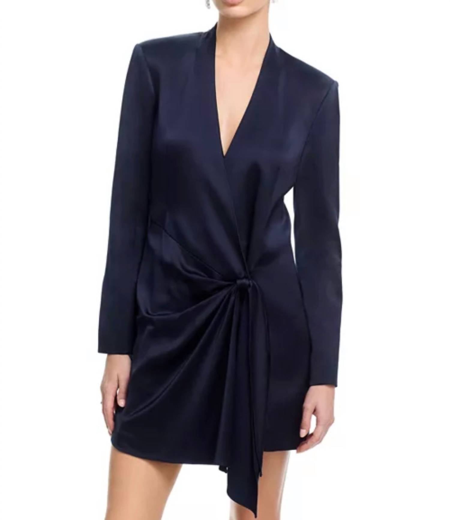 cinq a sept Irma Long Sleeve Dress in blue - women's dress