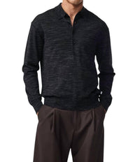 NN07 Raymond Long Sleeve Polo Sweater in black - men's shirt