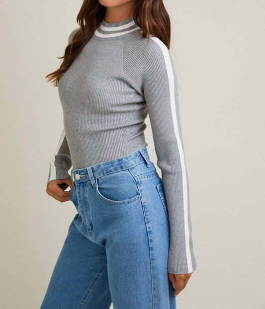 Le Lis - Mock Neck Long Sleeve Ribbed Bodysuit