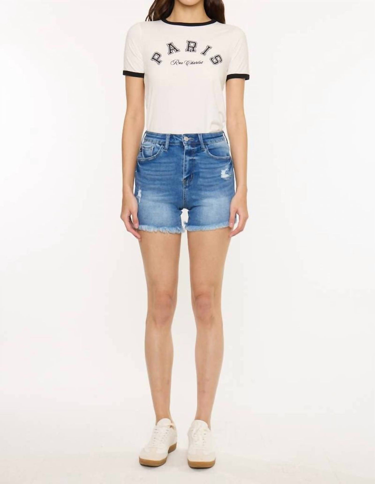 Kancan - High Rise Denim Shorts