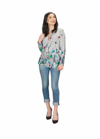 Papillon - Butterfly Printed Sweater With Zip Detail