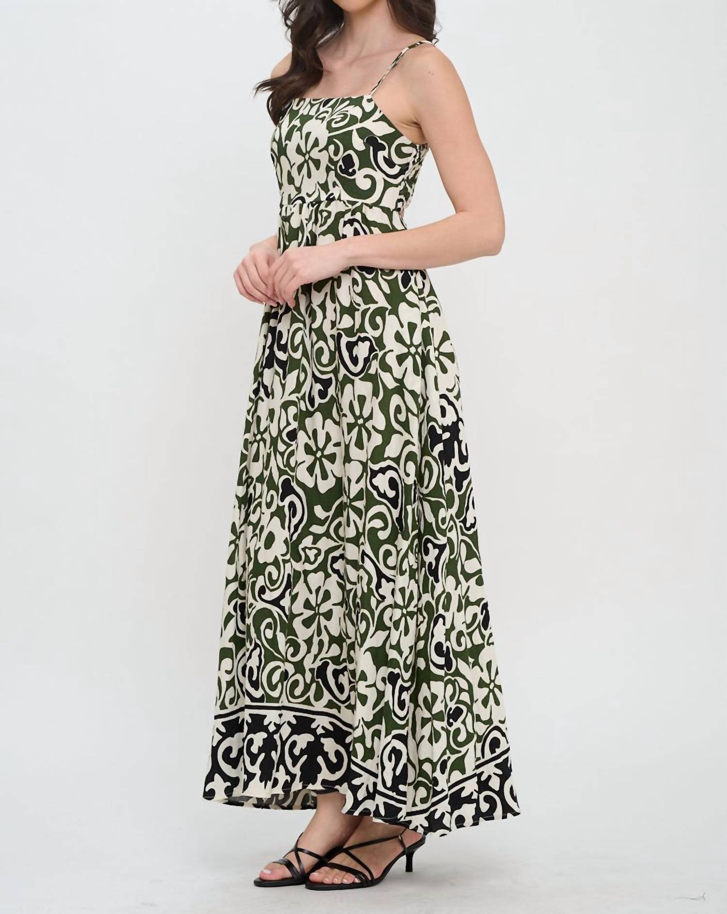 Meet Me In Santorini - Scroll Maxi Dress