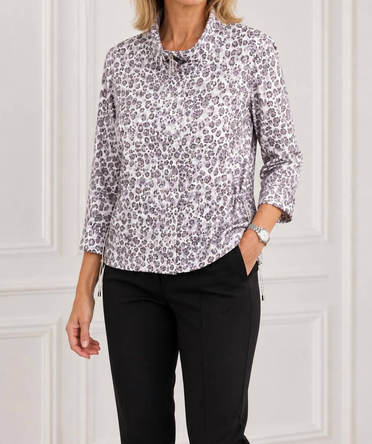 Picadilly - Leopard Print Zip Front Jacket