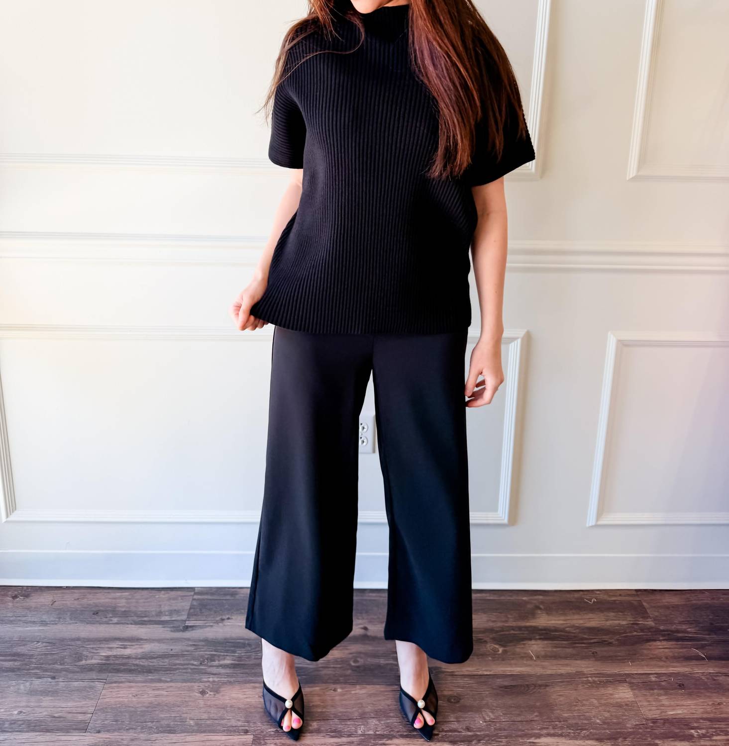 Glam - Addison Ribbed Mock Neck Top