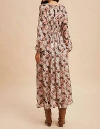In-Loom - Women's Romantic Floral Smocked Dress