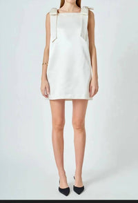 2.7 August Apparel - Women's Satin Bow Mini Dress