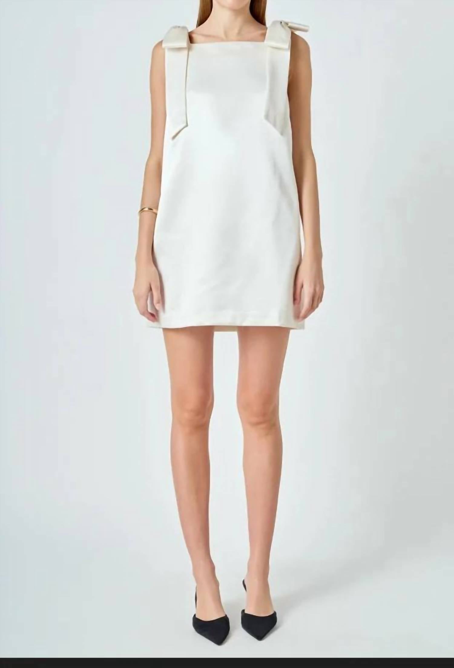 2.7 August Apparel - Women's Satin Bow Mini Dress