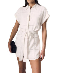 Le Jean - Eyelet Mini Shirtdress