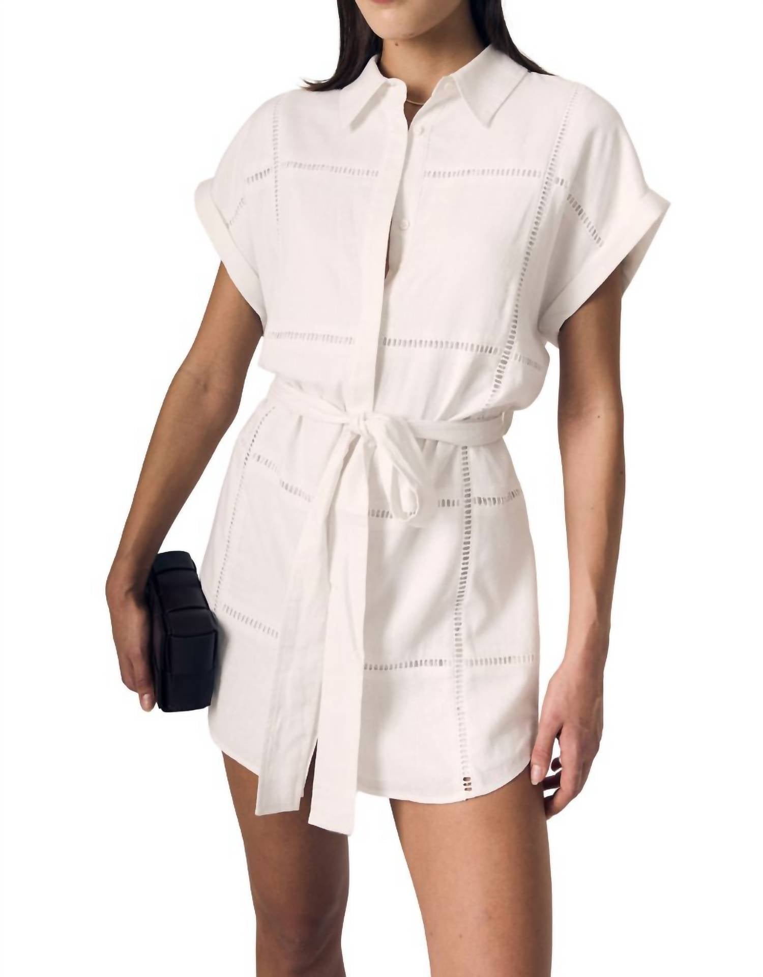 Le Jean - Eyelet Mini Shirtdress