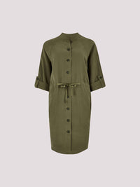 Apricot - Drawstring Shirt Batwing Dress