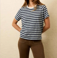 Faherty Sunwashed Essential Tee in harbor haze stripe - women's t-shirt