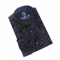 Eight X - Vine Flocking on Satin Cotton Shirt