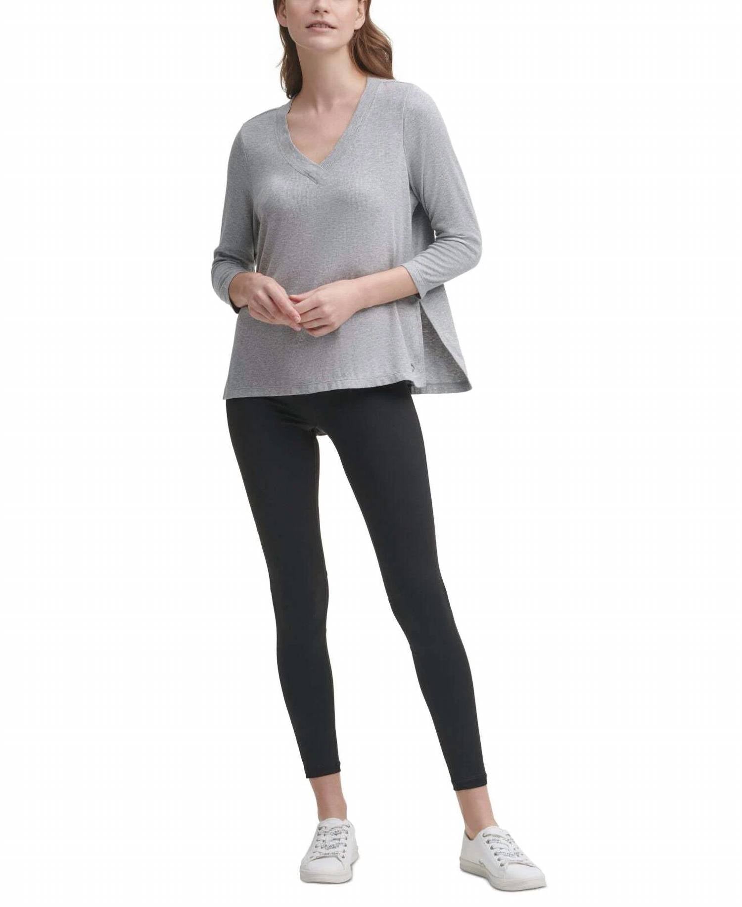 Calvin Klein - Performance V-Neck Vented-Hem Top