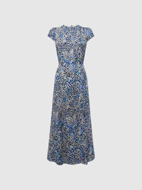 Reiss - Livia Printed Cut Out Back Midi Dress