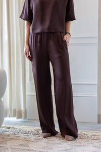 House of Dagmar Drawstring Pull-on Trousers in chocolate brown - women's pants - view 6