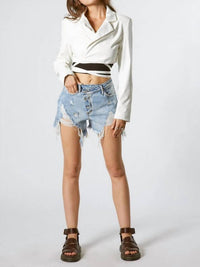 Signature8 - Leatherette Cropped Blazer