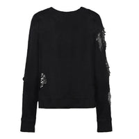 N:Philanthropy - Women's Blackbird Ripped Sweatshirt Top Pullover