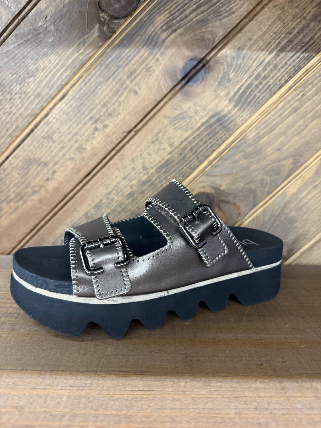 bussola Women's Clarinda Sandal in vachetta pewter - women's sandal