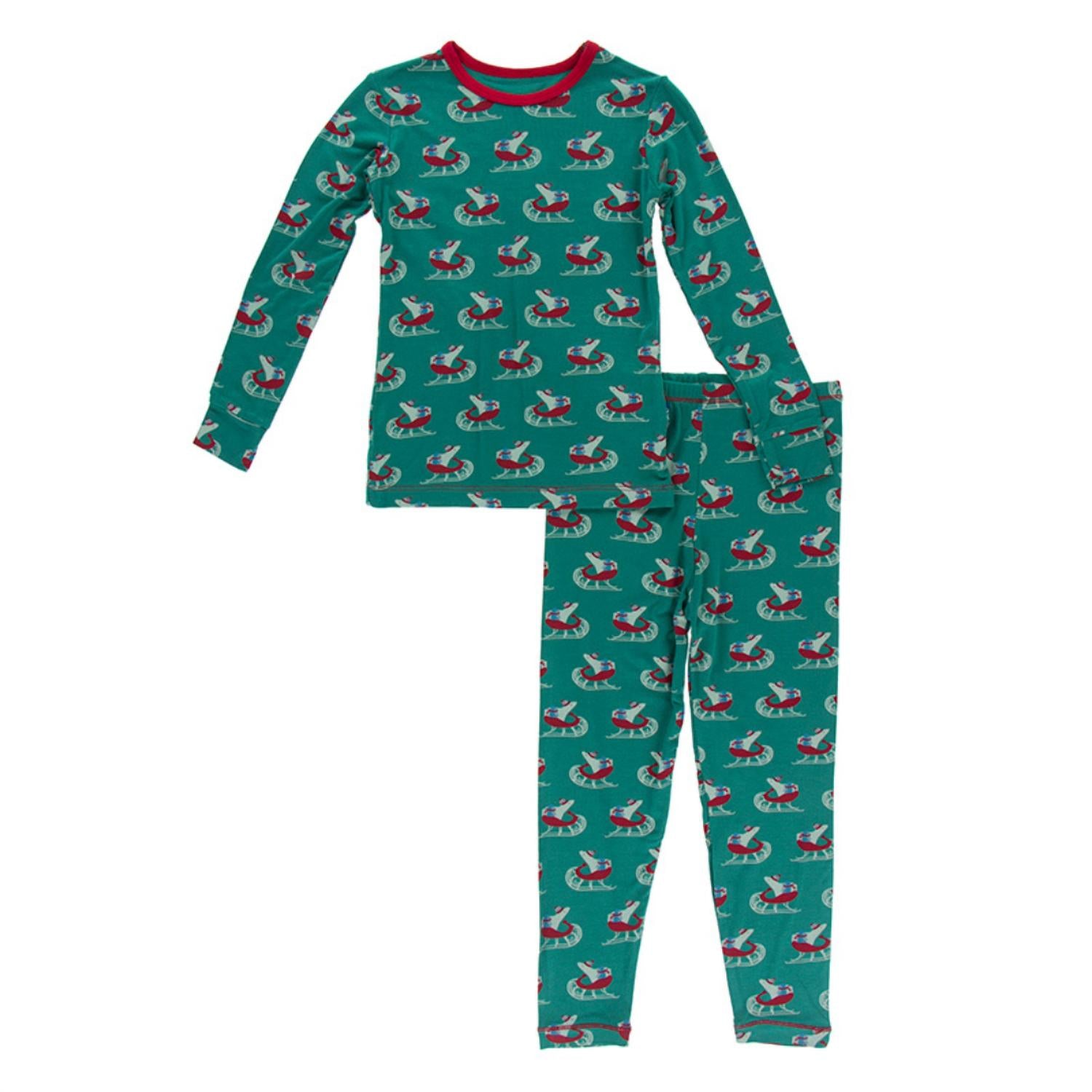 Kickee - Kids' Bamboo Print Long Sleeve Pajama Set