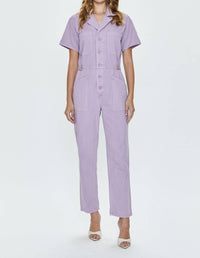 PISTOLA Grover Cotton Worker One Piece Jumpsuit in iris - women's pants