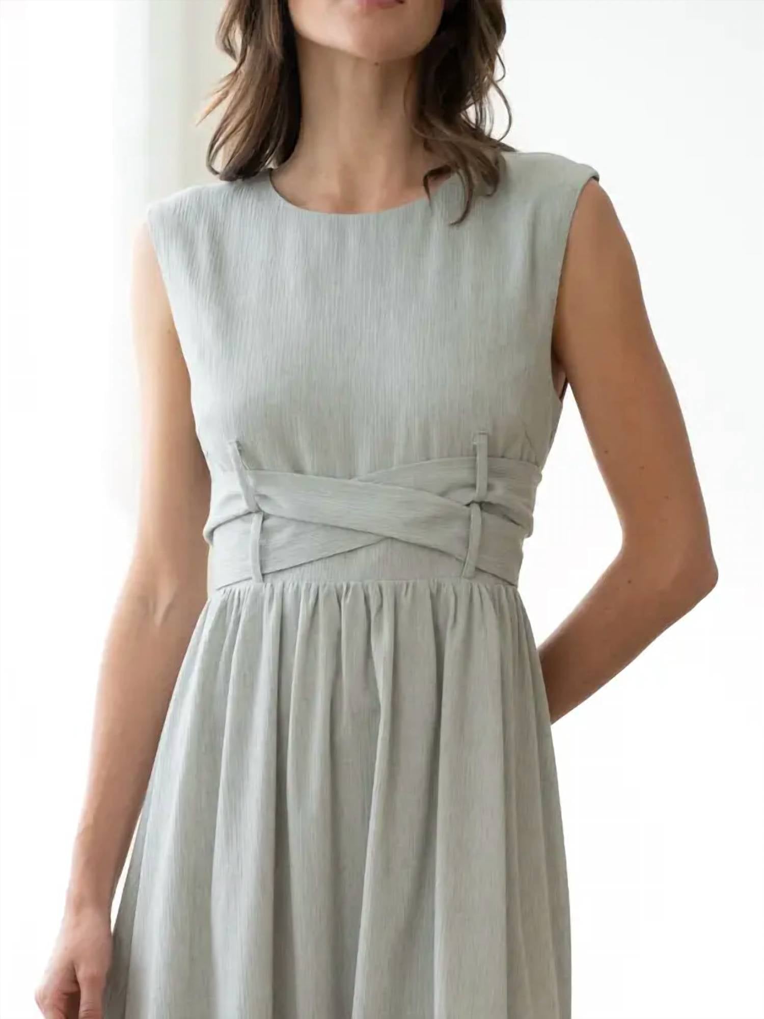Elle Grey - Sleeveless Fit & Flare Midi Dress With Waist Detail