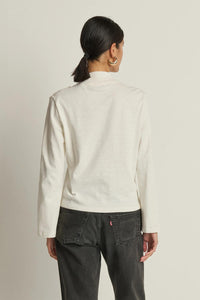 Nation LTD Neda Long Sleeve Top in porcelain 1 - women's long sleeve top - detail view