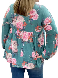 Honeyme - Floral Babydoll Tunic Top