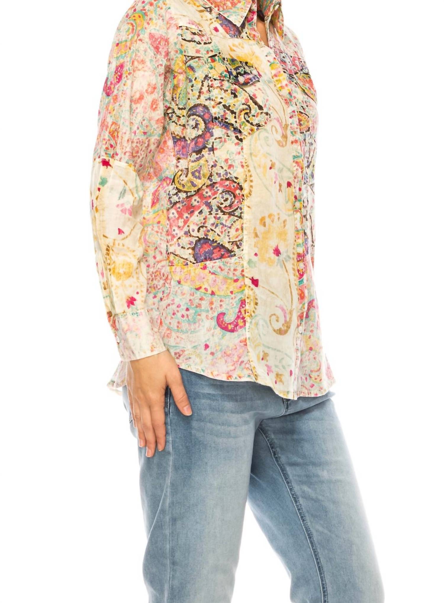 Vintage Goa - Paisley Patchwork Vintage Wash Shirt Top